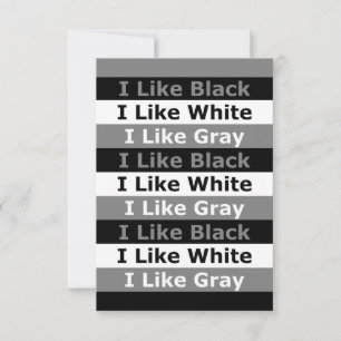Ich mag Schwarz-Weiß-Grau gestreifte Designs Karte