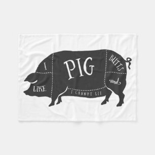 Ich mag Schwein-Hintern und ich kann nicht liegen Fleecedecke