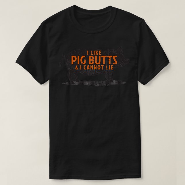 Ich mag Schweinefleisch Hintern, die ich nicht Vin T-Shirt (Design vorne)