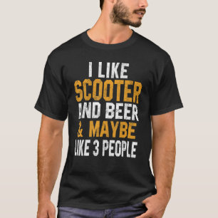 Ich mag Scooter und Bierbart Stunt Rider Race T-Shirt