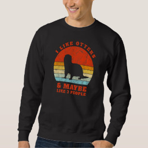 Ich mag Sea Otters Vintagen Niedlichen Sonnenunter Sweatshirt