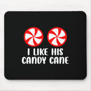 Ich mag seine Candy Cane Fun Weihnachtspaare Match Mousepad
