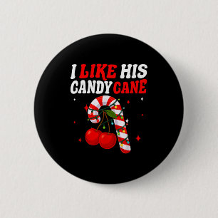 Ich mag seinen Candy Cane Paare passende Weihnacht Button