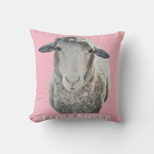 Ich mag Sheep Funky Throw Kissen (Vorderseite)