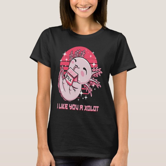 Ich mag Sie ein xoLOT Axolotl Spaß Salamander Meme T-Shirt (Vorderseite)