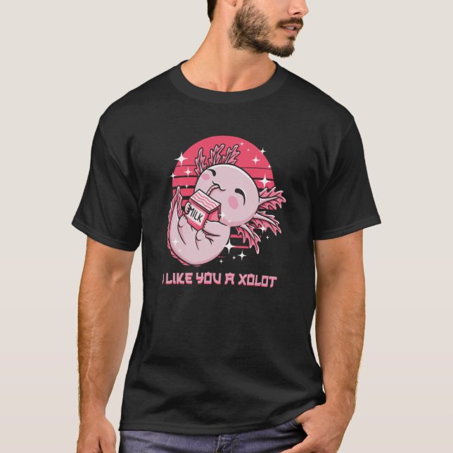 Ich mag Sie ein xoLOT Axolotl Spaß Salamander Meme T-Shirt (Vorderseite)
