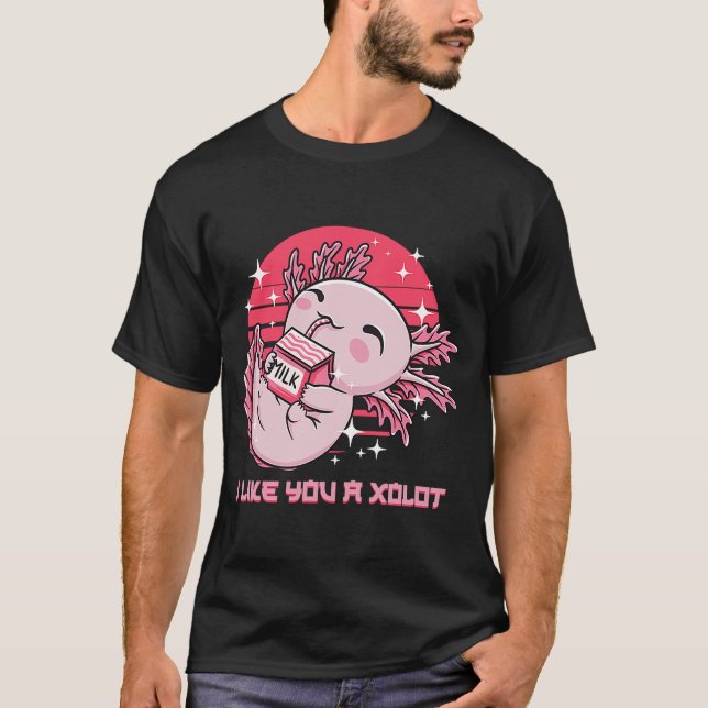 Ich mag Sie ein xoLOT Axolotl Spaß Salamander Meme T-Shirt (Vorderseite)