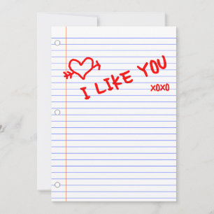 Ich mag Sie: Notebook-Papier Einladung