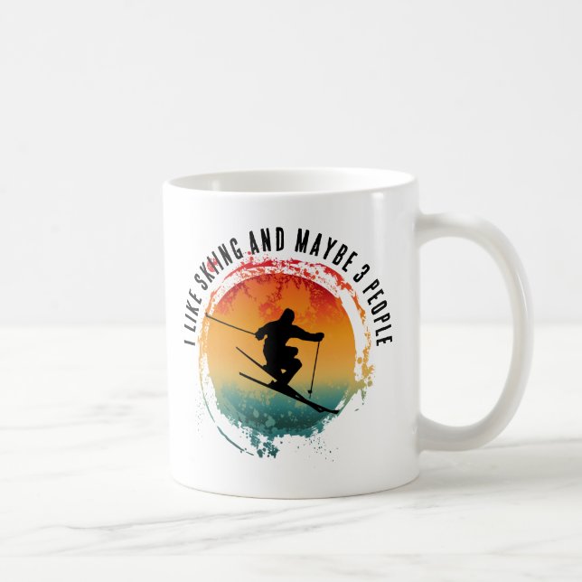 ICH MAG SKI UND VIELLEICHT 3 PERSONEN KAFFEETASSE (Rechts)