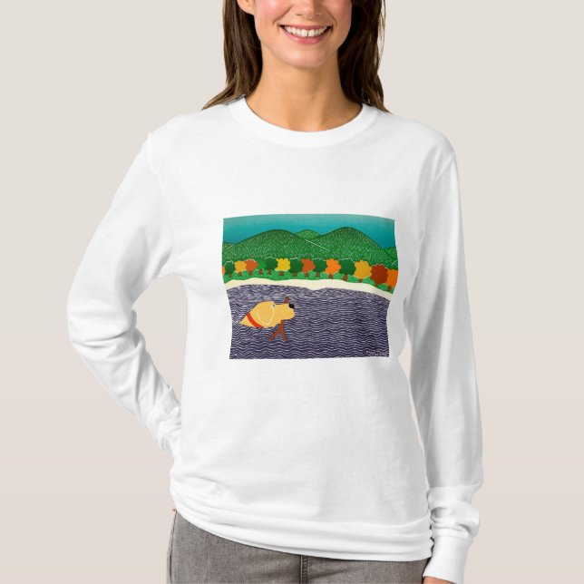 Ich mag Stöcke-Herbst in Vermont-Stephen Huneck T-Shirt (Vorderseite)