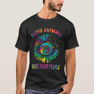Ich mag Tiere mehr als Menschen Vegan Vegetarier T-Shirt