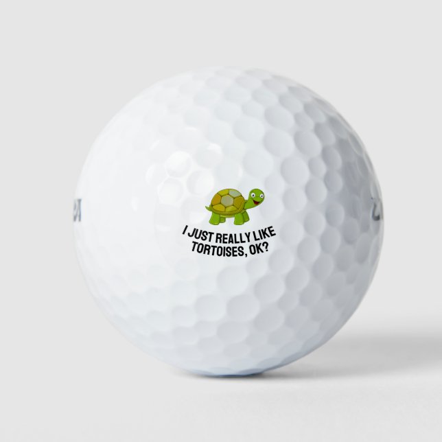 Ich mag Tortoises sehr Niedlich Tortoise Golfball (Vorderseite)