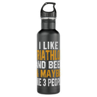 Ich mag Triathlon und Bierbike, die den Fitnesstra Edelstahlflasche