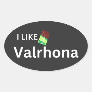 Ich mag Valrhona Ovaler Aufkleber
