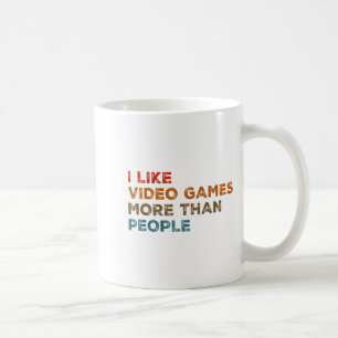 Ich mag Videospiele mehr als Leute Lustiger Gamer Kaffeetasse