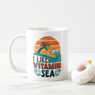 Ich mag Vitamin Meer , Meeresvibes , Entspannender Kaffeetasse