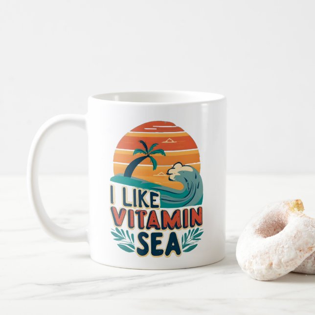 Ich mag Vitamin Meer , Sea Vibes , entspannenden S Kaffeetasse (Mit Donut)