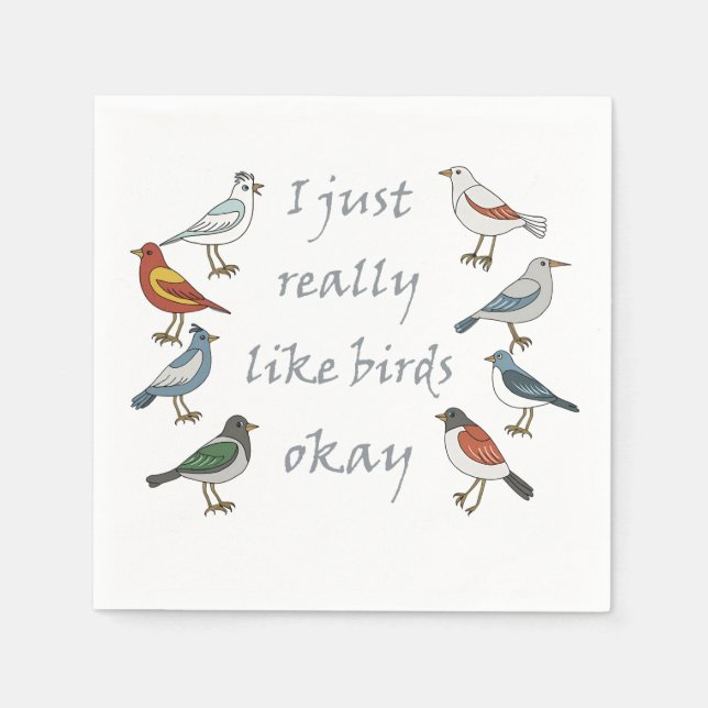 Ich mag Vögel, OK T - Shirt Birdwatcher Serviette (Vorderseite)