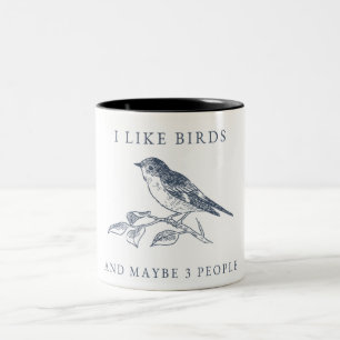 Ich mag Vögel und vielleicht 3 Leute Kaffee Tasse