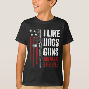 Ich mag Waffen, Hunde und vielleicht 3 Leute - Lus T-Shirt