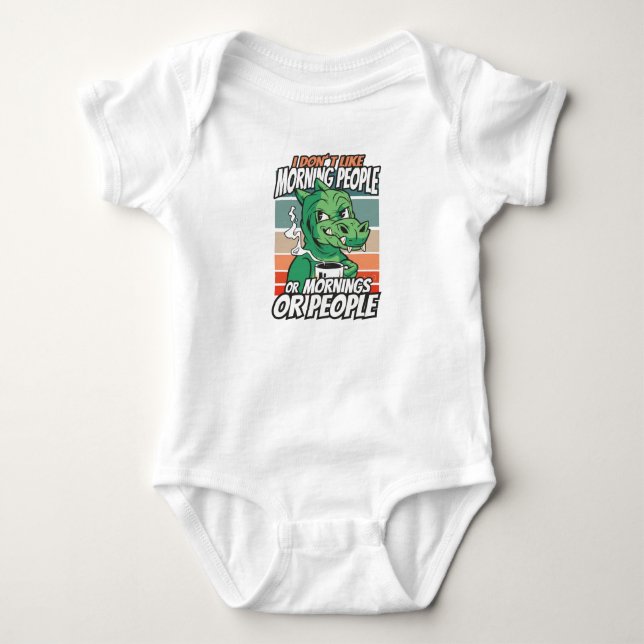 Ich mag weder Morgenmenschen noch Morgenmensch ode Baby Strampler (Vorderseite)