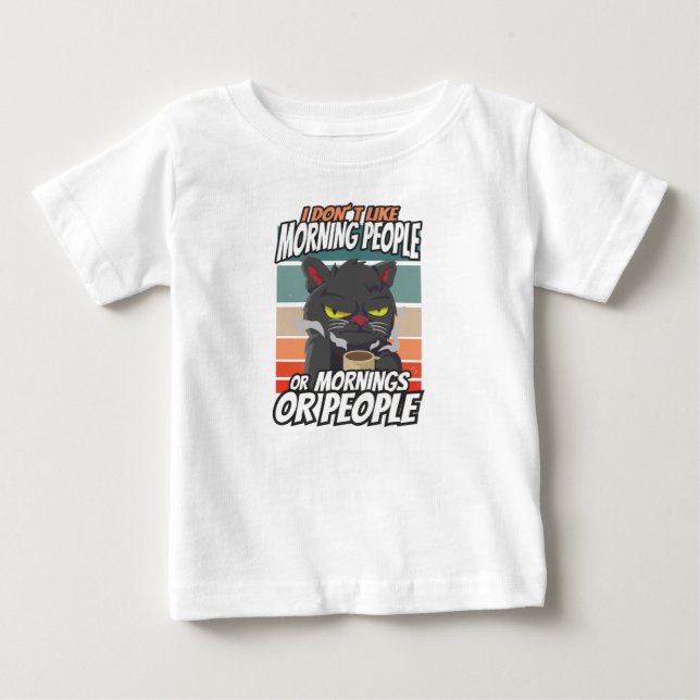 Ich mag weder Morgenmenschen noch Morgenmensch ode Baby T-shirt (Vorderseite)