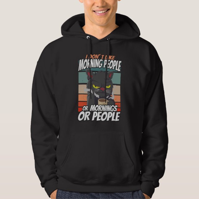 Ich mag weder Morgenmenschen noch Morgenmensch ode Hoodie (Vorderseite)