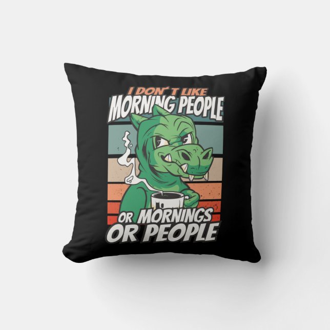 Ich mag weder Morgenmenschen noch Morgenmensch ode Kissen (Vorderseite)
