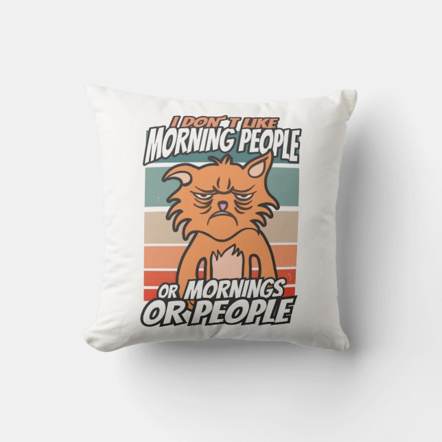 Ich mag weder Morgenmenschen noch Morgenmensch ode Kissen (Vorderseite)