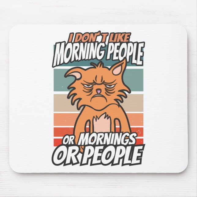 Ich mag weder Morgenmenschen noch Morgenmensch ode Mousepad (Vorne)