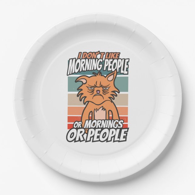 Ich mag weder Morgenmenschen noch Morgenmensch ode Pappteller (Vorderseite)