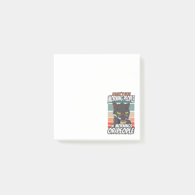 Ich mag weder Morgenmenschen noch Morgenmensch ode Post-it Klebezettel (Vorderseite)