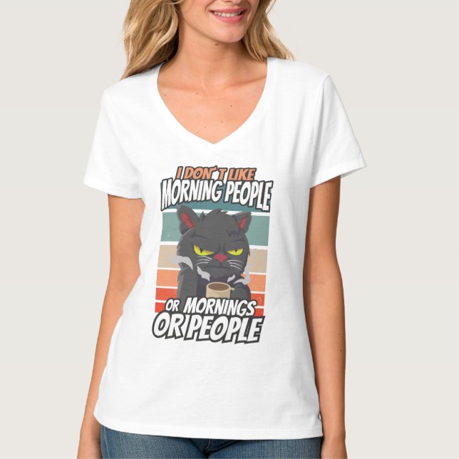Ich mag weder Morgenmenschen noch Morgenmensch ode T-Shirt (Vorderseite)