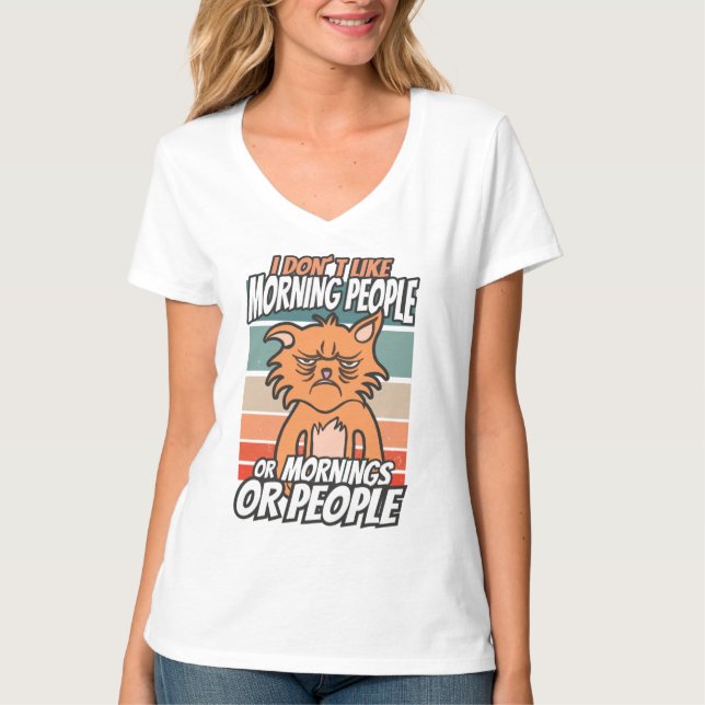 Ich mag weder Morgenmenschen noch Morgenmensch ode T-Shirt (Vorderseite)