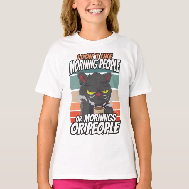 Ich mag weder Morgenmenschen noch Morgenmensch ode T-Shirt (Vorderseite)