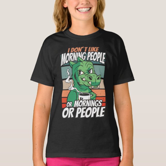 Ich mag weder Morgenmenschen noch Morgenmensch ode T-Shirt (Vorderseite)