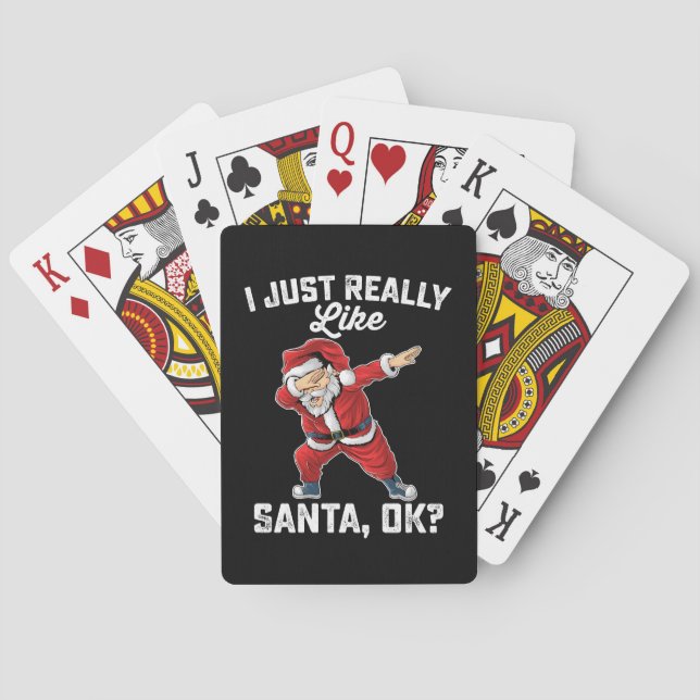 Ich mag Weihnachten der Weihnachtsfamilie Spielkarten (Rückseite)