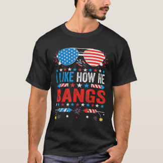 Ich mag, wie er lustige Feuerwerke zum 4. Juli zün T-Shirt