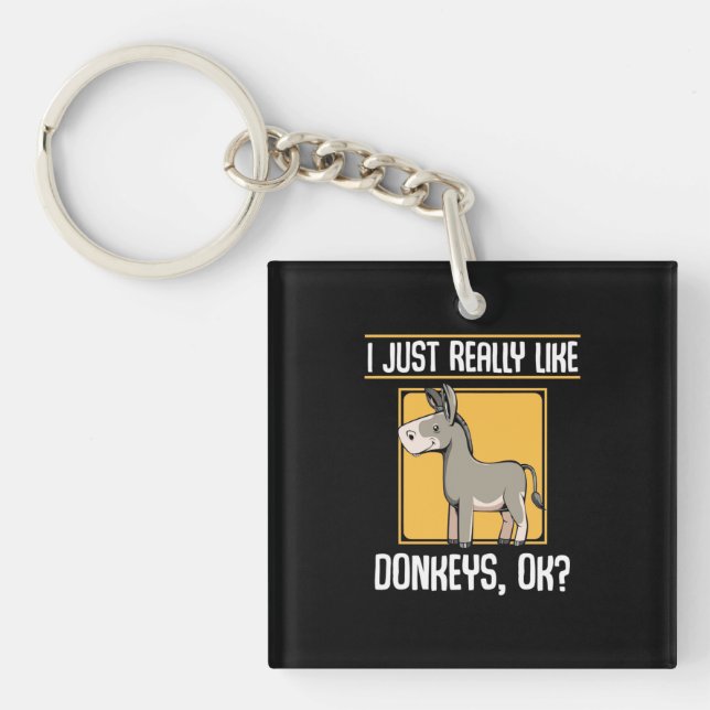 Ich mag wirklich Donkeys Schlüsselanhänger (Vorderseite)