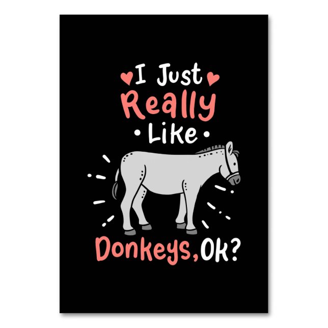 Ich mag wirklich Donkeys Tischnummer (Vorderseite)