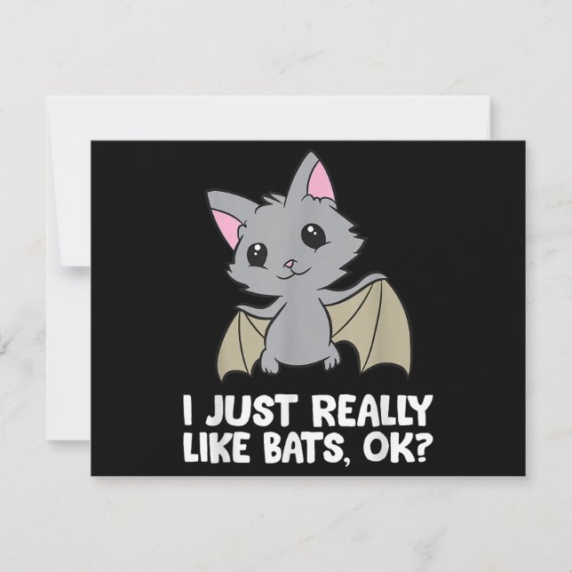 Ich mag wirklich Fledermäuse, okay, lustiger Bat L (Vorderseite)