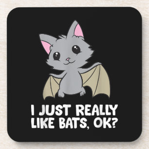 Ich mag wirklich Fledermäuse, okay, lustiger Bat L Getränkeuntersetzer