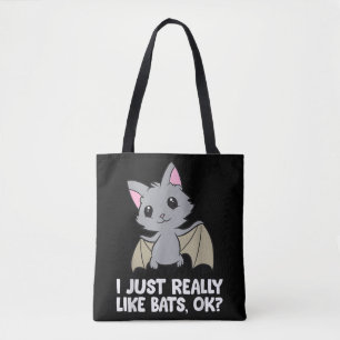 Ich mag wirklich Fledermäuse, okay, lustiger Bat L Tasche