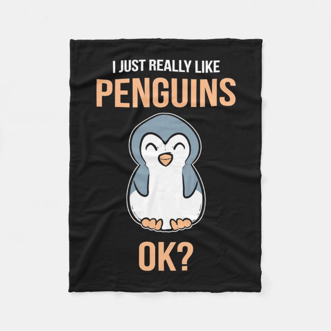 Ich mag wirklich Pinguin Fleecedecke (Vorderseite)