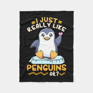 Ich mag wirklich Pinguine Fleecedecke