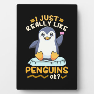 Ich mag wirklich Pinguine Fotoplatte