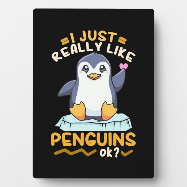 Ich mag wirklich Pinguine Fotoplatte (Vorderseite)