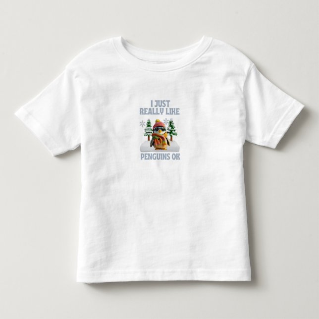 Ich mag wirklich Pinguine, ok T - Shirt für Kleink (Vorderseite)