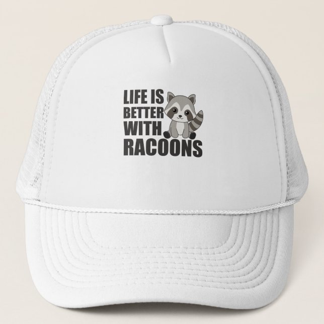 Ich mag wirklich Racoons Niedlichen Raccoon Truckerkappe (Vorderseite)