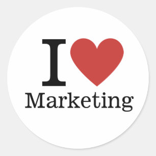Ich ❤️ Marketing für Mitarbeiter CUSTOM Sticker